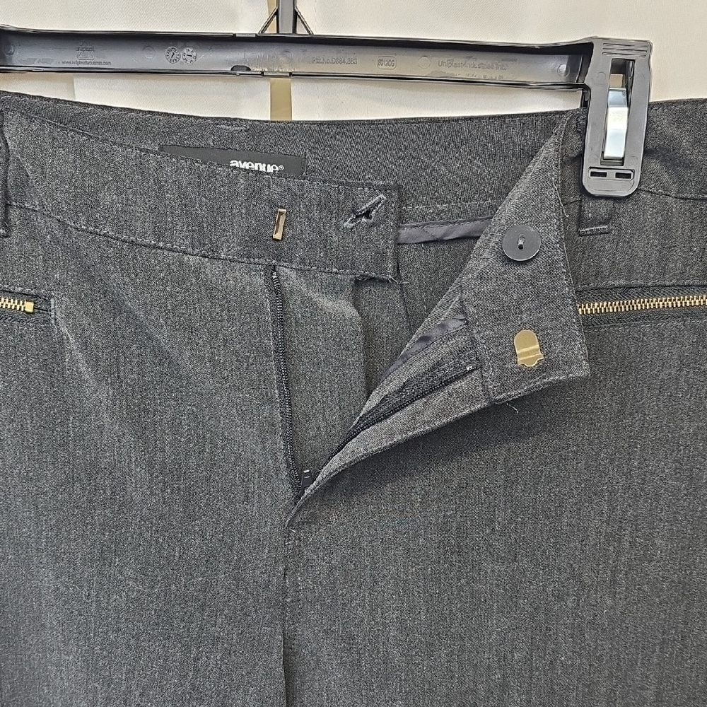 Avenue Gray Trousers with Gold Zipper Accents - Picture 2 of 7